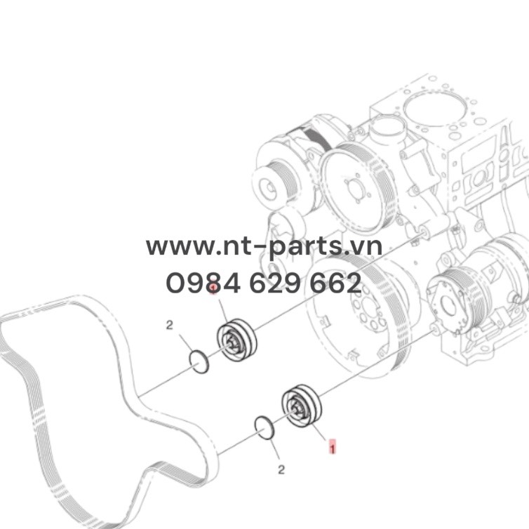 Puli tỳ dây cua roa động cơ Doosan