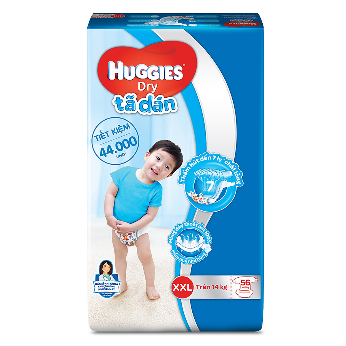 Tã Dán Huggies Size Xxl 56 (Cho Bé Trên 14Kg) Hệ Thống Minimarthouse