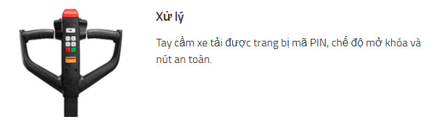 Xe nâng tay điện BT Tyro 1.3t pin Lithium Toyota