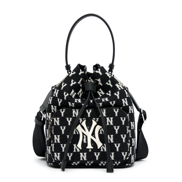 Túi MLB Cross Bag Monogram Jacquard  Beige Navy Mini