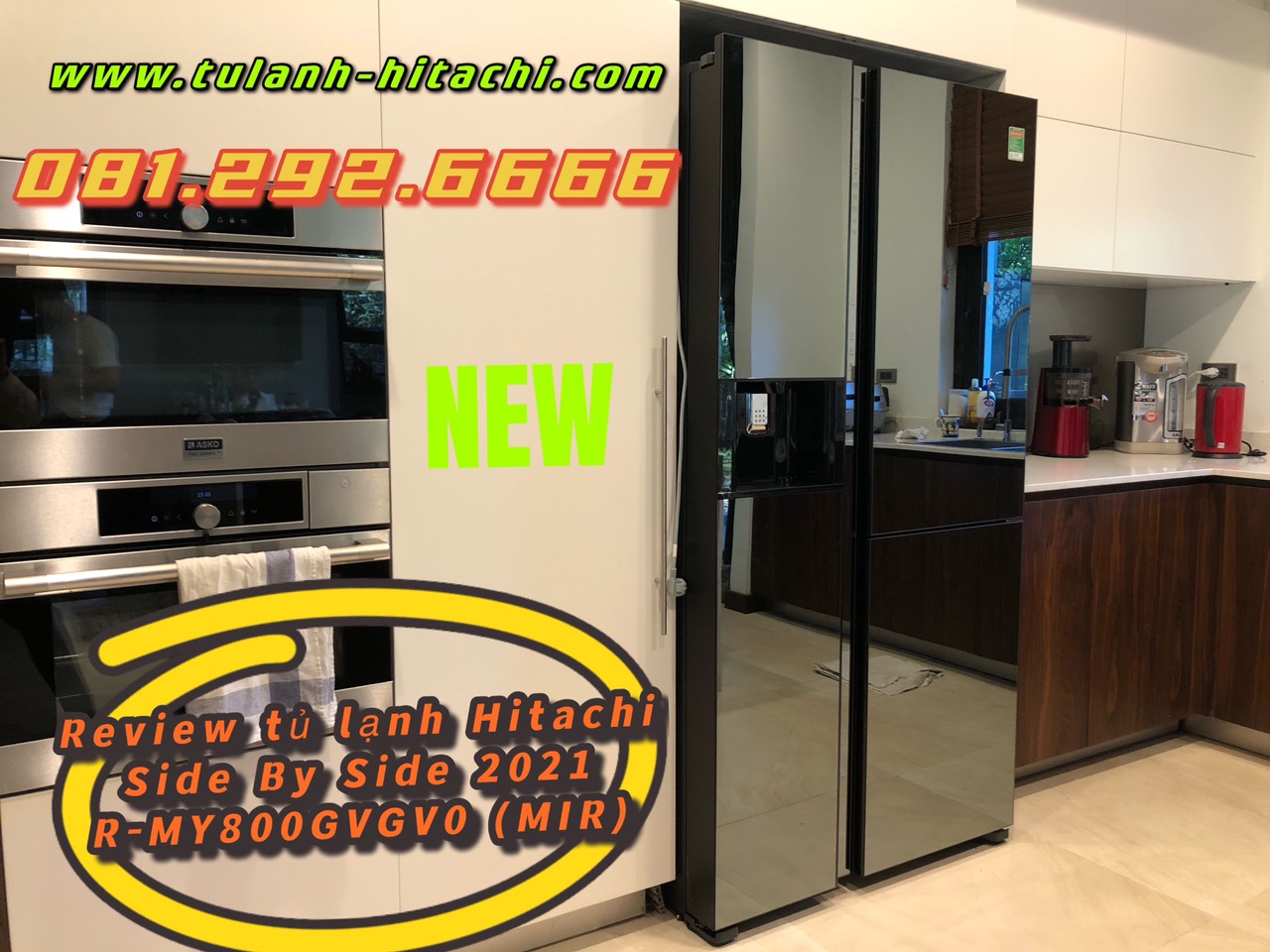 Review tủ lạnh Hitachi SBS R-MY800GVGV0 MIR mới nhất 2021