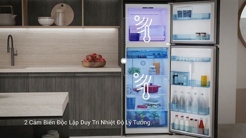 Tủ Lạnh Hitachi HRTN6443SAGMGVN - Công nghệ làm lạnh vòng cung kết hợp cảm biến kép Dual Sense