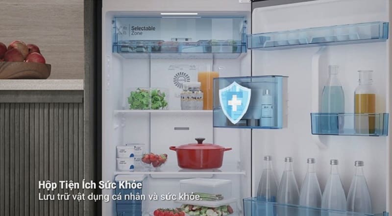 Tủ lạnh Hitachi 2 cánh Inverter 407 lít HRTN6443SAGMGVN - Hộp tiện ích sức khỏe