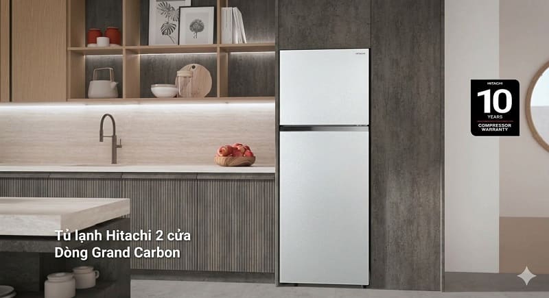 Tủ Lạnh Hitachi 2 Cánh Ngăn Đông Trên 407 lít HRTN6443SAMGWVN - Thiết kế hiện đại và sang trọng