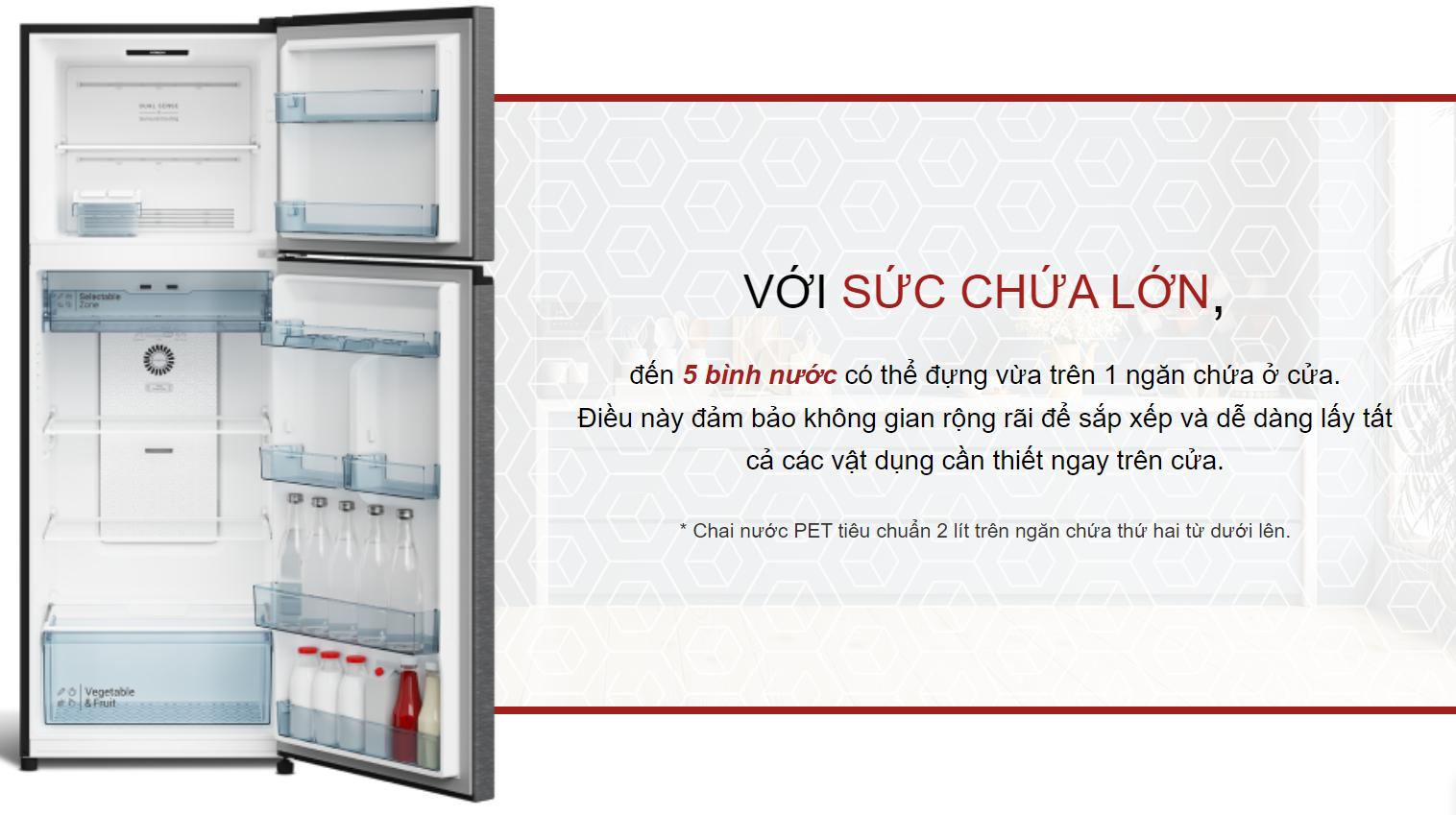 Tủ lạnh Hitachi 2 cánh ngăn đông trên Inverter 409 lít HRTN6443SGBKVN