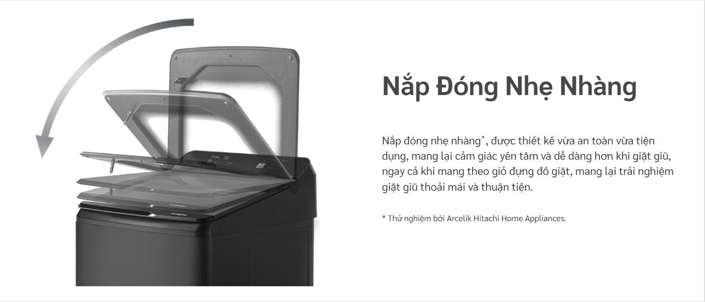 [2024] Máy giặt lồng đứng Hitachi Inverter 10.5 kg LTL H0MVW0T GG, giá tốt