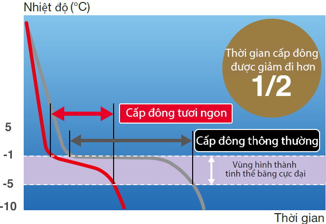 Tính năng cấp đông ngon delicious freezing tủ lạnh hitachi