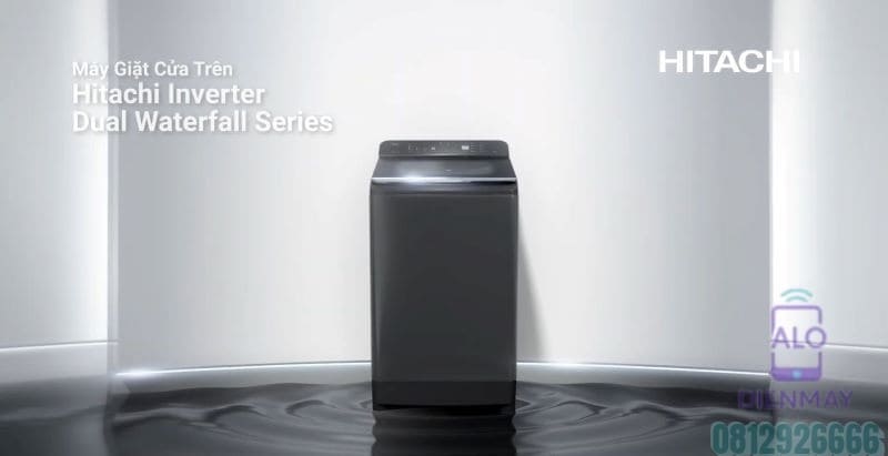 Máy giặt cửa trên Hitachi Inverter 15kg LTL 15MVW0T GG màu xám đậm toàn cảnh