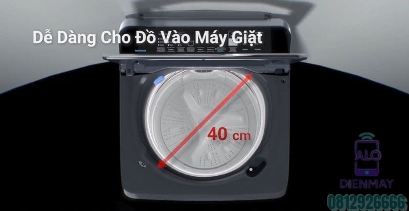 Lồng giặt dễ ràng cho vào và lấy ra của máy giặt dung tích 15kg của máy giặt Hitachi