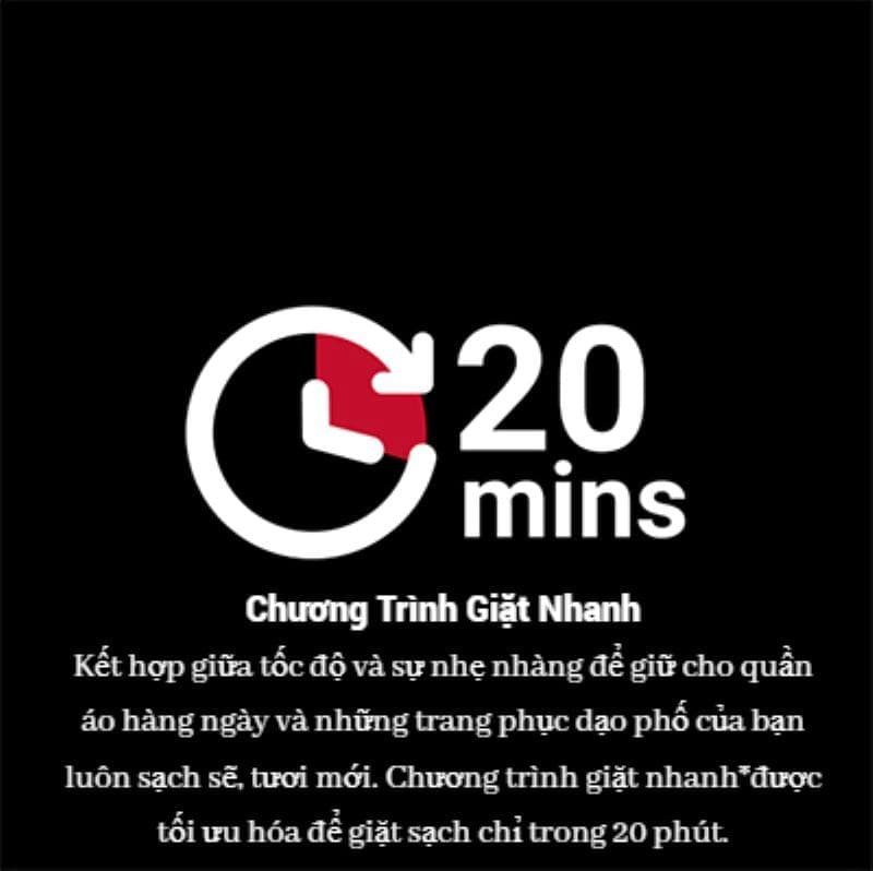 Chương trình giặt nhanh của máy giặt hitachi 15kg LTL 15MVW0T GG