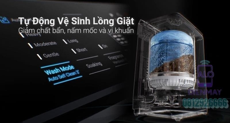 Máy Giặt Hitachi Inverter 13.5kg LTL H3MVW0T GG tự động vệ sinh lồng giặt, ĐT 081.292.6666
