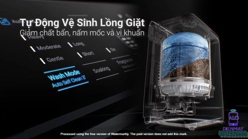 Máy giặt lồng đứng Hitachi Inverter 12 kg LTL 12MVW0T GG, tự vệ sinh lồng, ĐT:0812926666