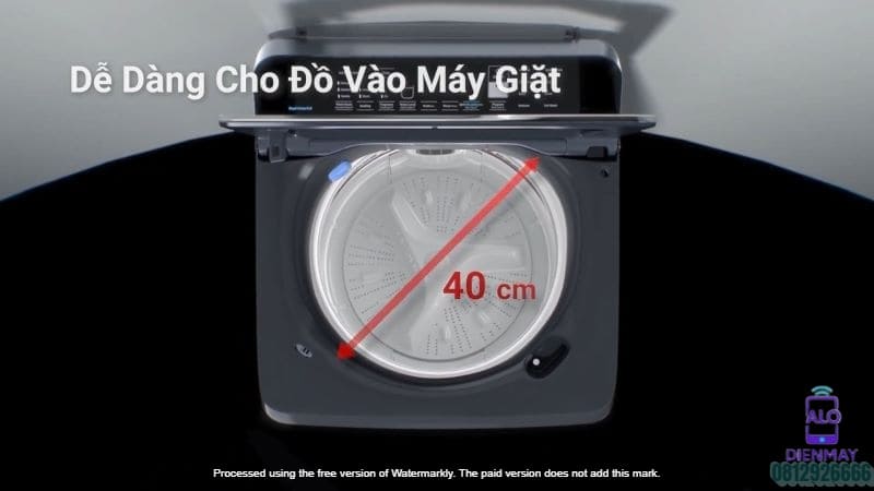 Máy giặt cửa trên Hitachi 12 kg LTL 12MVW0T GG thiết kế lồng giặt lớn, hotline 0812926666