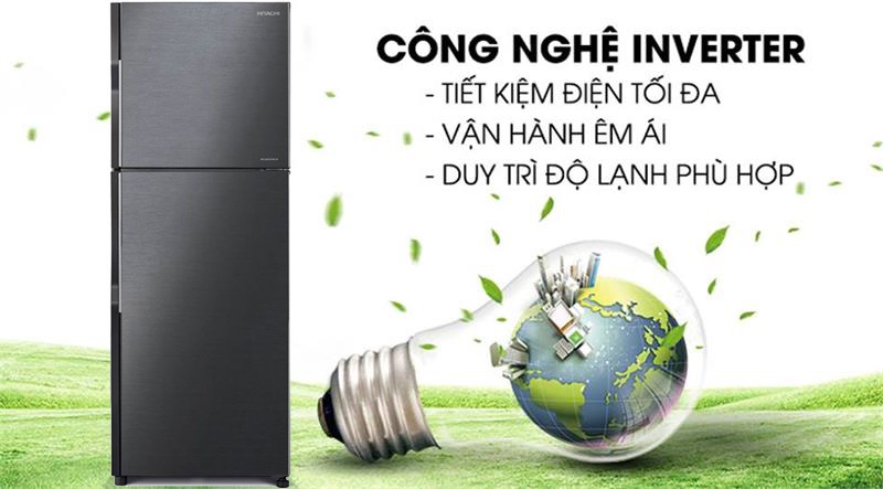 Tủ lạnh 2 cánh inverter hitachi chính hãng giá rẻ 203 lít R-H200PGV7