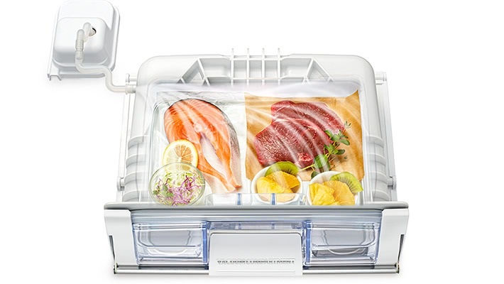 Tủ lạnh 4 cánh Hitachi inverter 645 lít R-WB700VGV4 (GBK) chính hãng giá tốt, model mới 2025 - Ngăn hút chân không