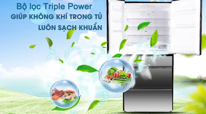 tủ lạnh 6 cánh 520 lít Hitachi nội địa Nhật R-HW530NV (X)