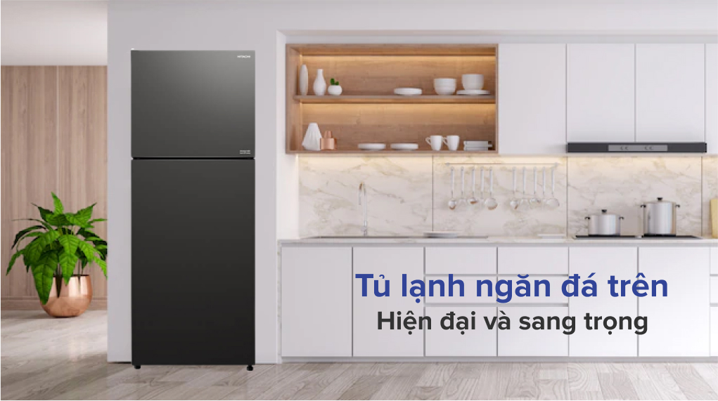 Tủ lạnh 2 cánh Hitachi inverter 349 lít R-FVY480PGV0 (GMG) màu xám