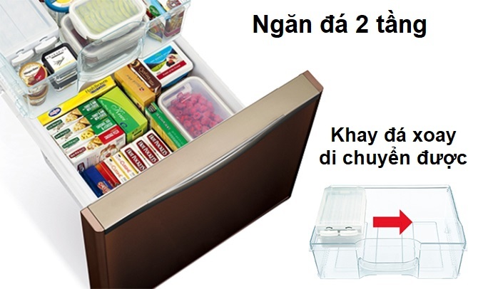 tủ lạnh inverter 2 cánh Hitachi chính hãng giá rẻ R-B505PGV6