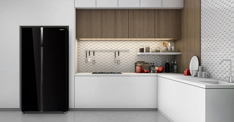 [Model Mới] Tủ lạnh Hitachi SBS 2 cánh 525 lít HRSN9552DGBVN màu gương đen, giá tốt