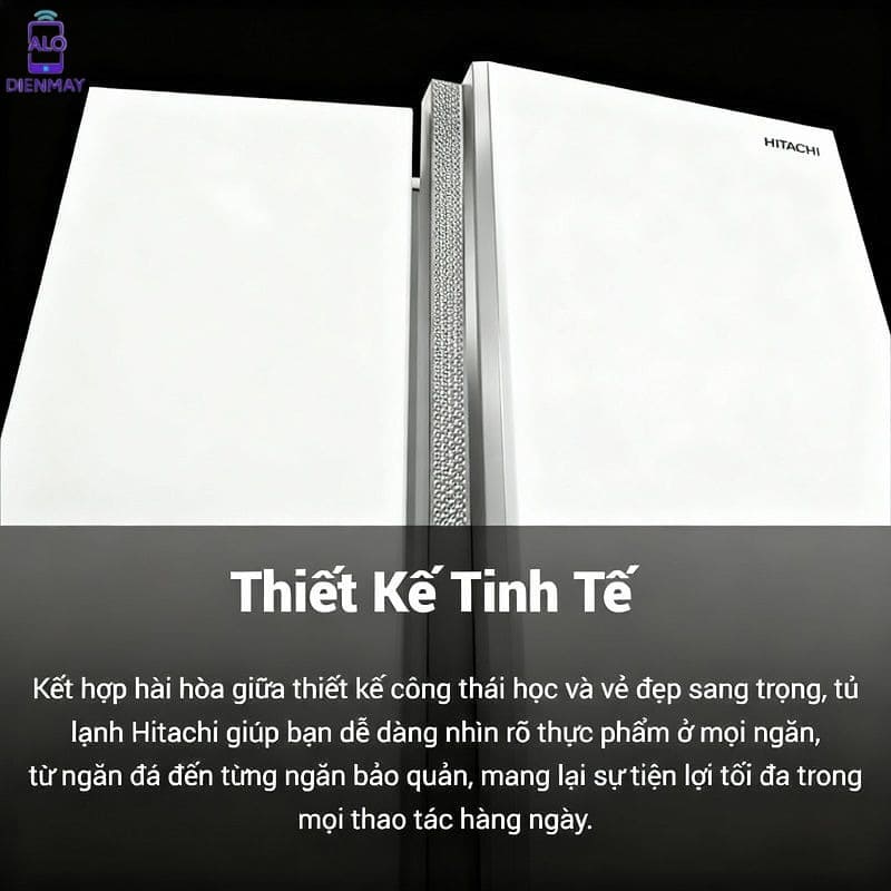 [New] Tủ lạnh Hitachi Side by Side 2 cửa 656L HRSN9713ESMGWVN màu trắng nhám, giá tốt