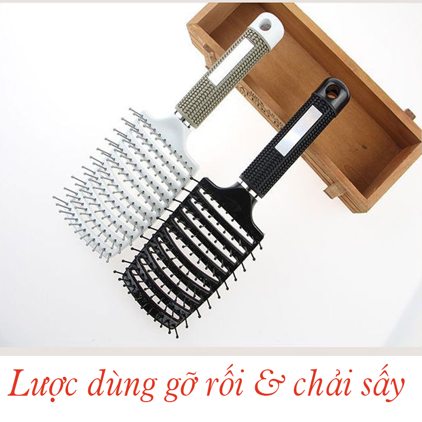 Lược tròn đặc biệt BRITISH M Hot Curling Ceramic Brush tạo kiểu lọn xoăn,  gợn sóng tạo độ phồng tốt cho tóc dài 43mm – Fresh Beauty By K&K