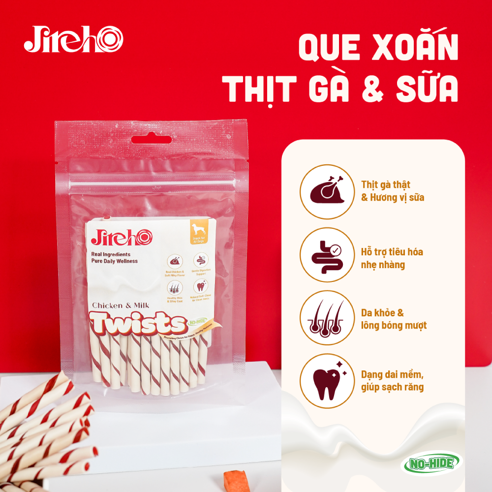 Que xoắn Thịt gà & Sữa