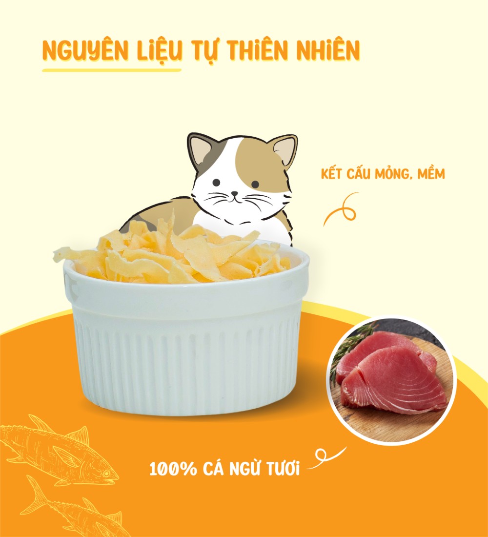 Cá ngừ sấy cho mèo