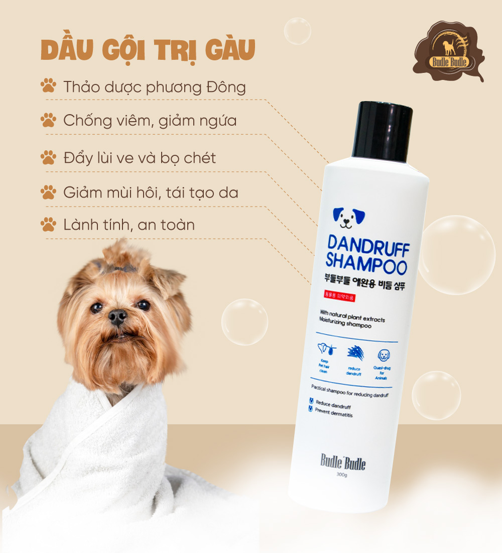 Dầu gội trị gàu cho chó Budle'Budle