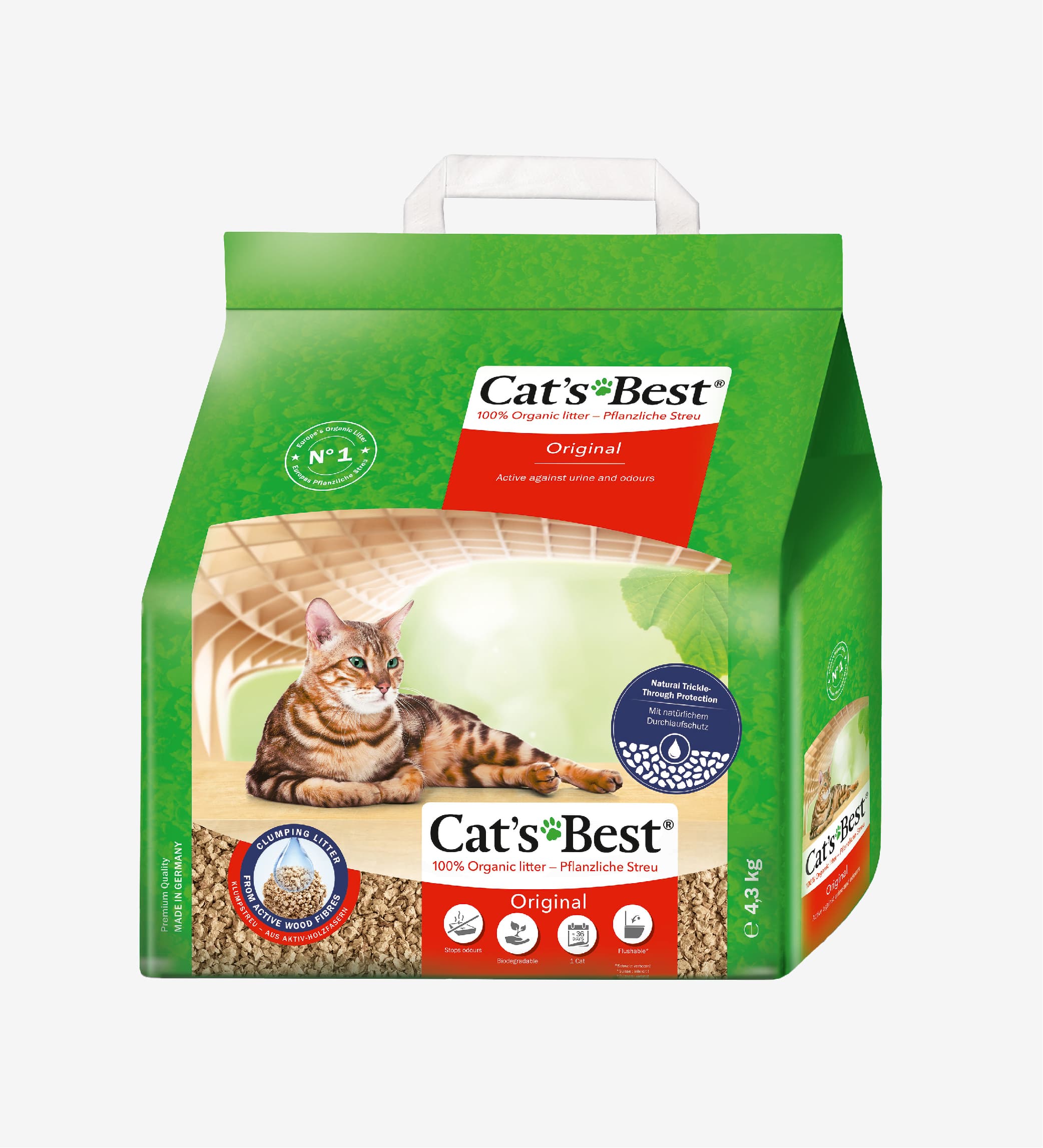 Cát vệ sinh hữu cơ vón cục khử mùi và vi trùng Cat's Best Original