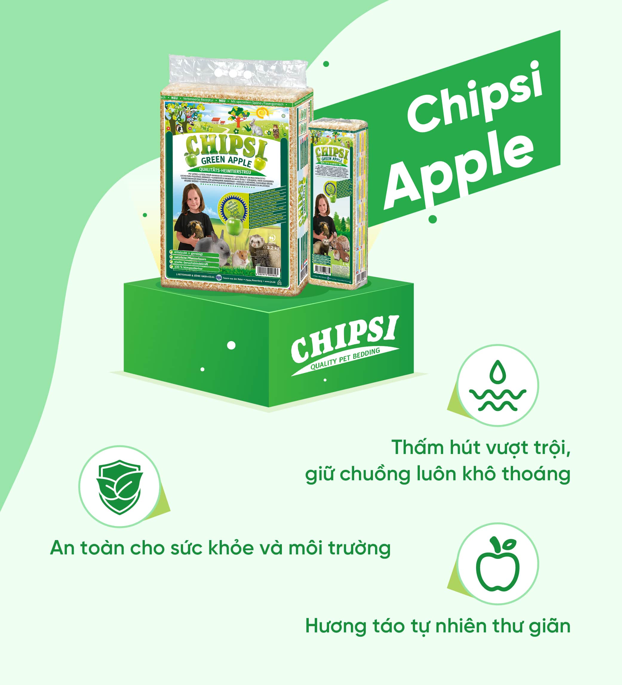 Lót chuồng cho thú nhỏ Chipsi Apple