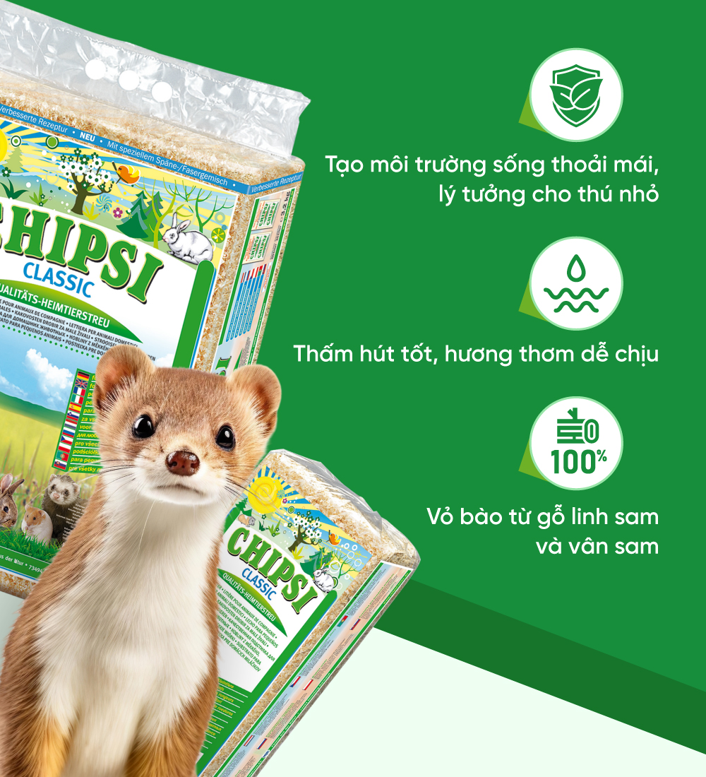 Lót chuồng cho thú nhỏ Chipsi Classic
