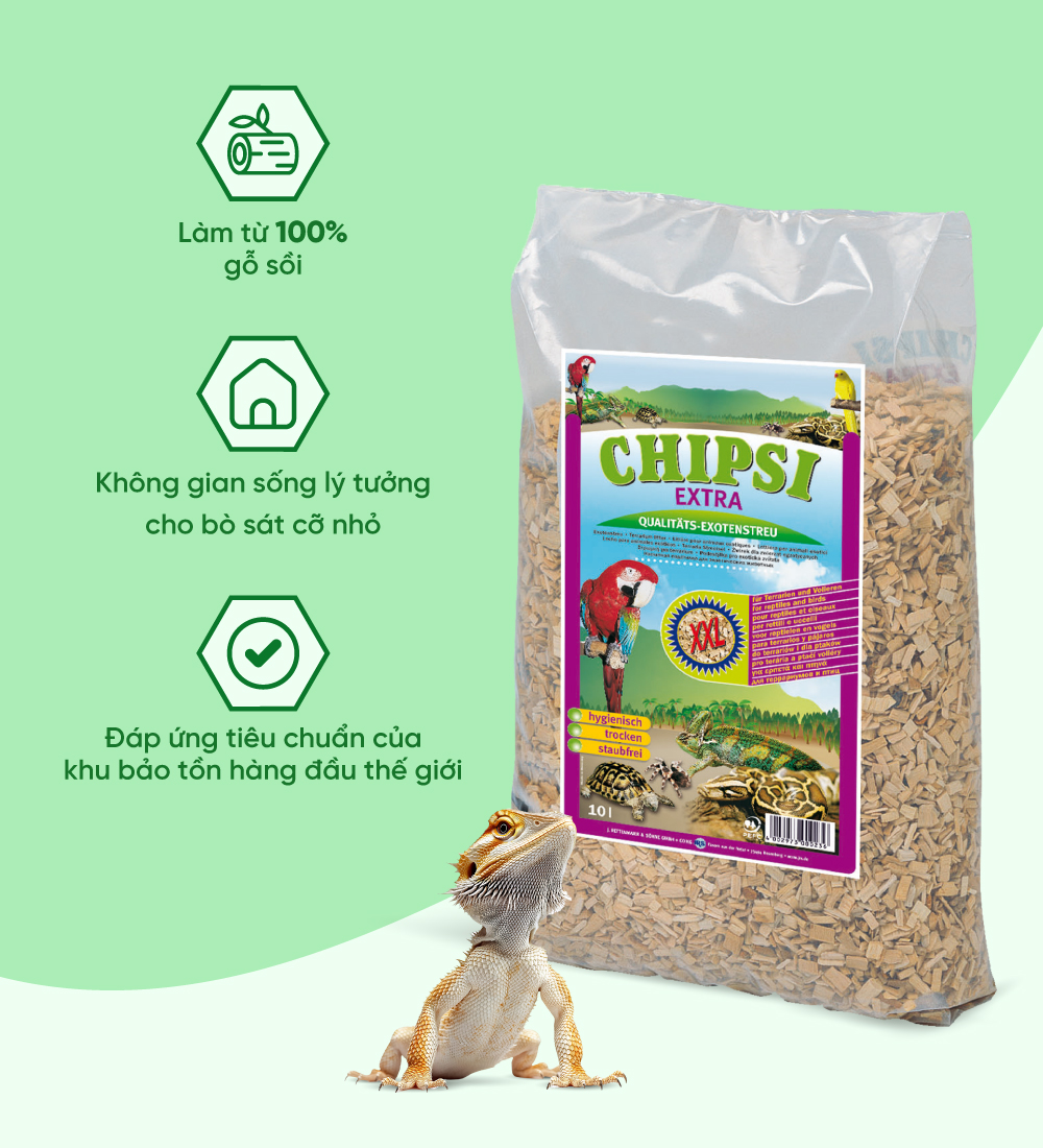 Lót chuồng cho bò sát Chipsi Extra