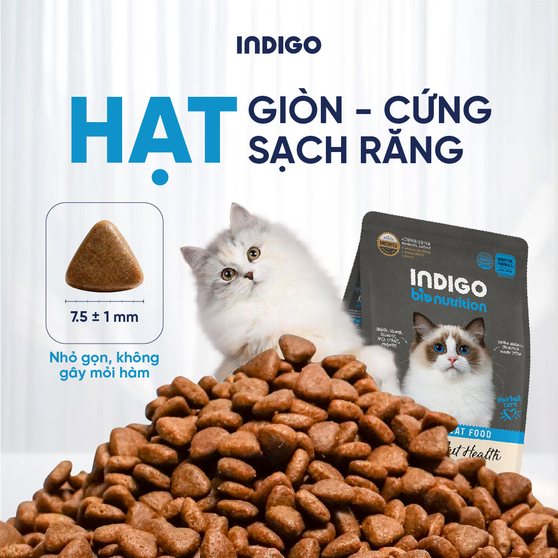 Thức ăn dinh dưỡng chức năng cho mèo kiểm soát búi lông và tăng cường sức khỏe tiêu hóa