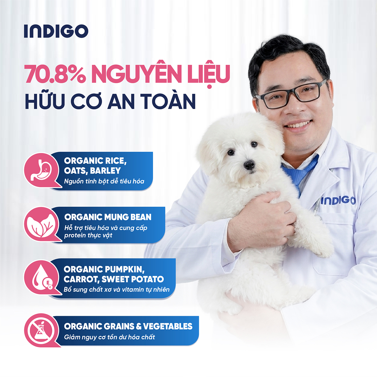 Thức ăn dinh dưỡng chức năng cho chó tăng cường sức khỏe da và tiêu hóa