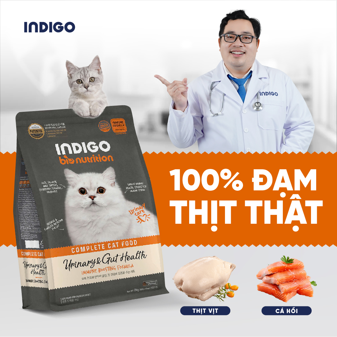 Thức ăn dinh dưỡng chức năng cho mèo tăng cường sức khỏe tiết niệu và tiêu hóa