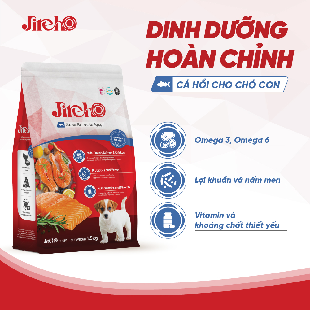 Thức ăn JirehO Cá hồi cho chó con