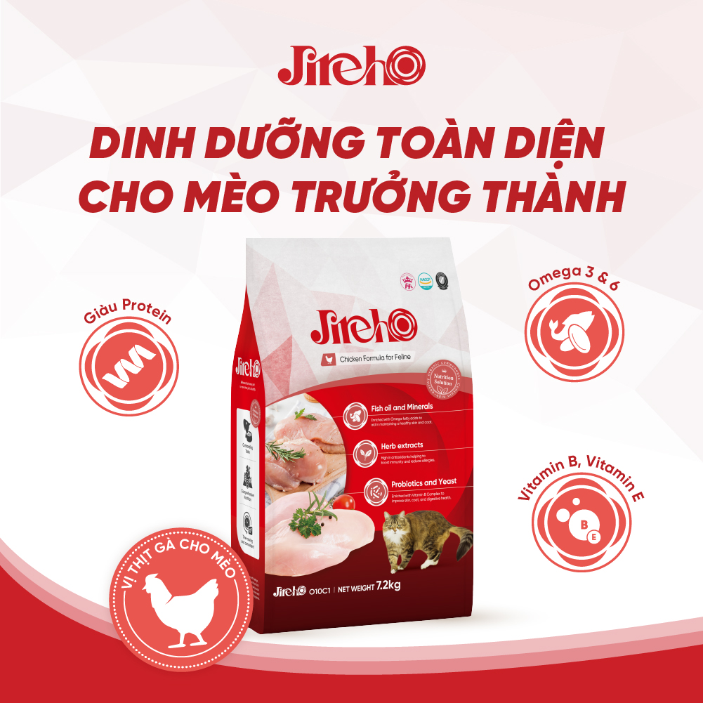 Thức ăn JirehO Thịt gà cho mèo