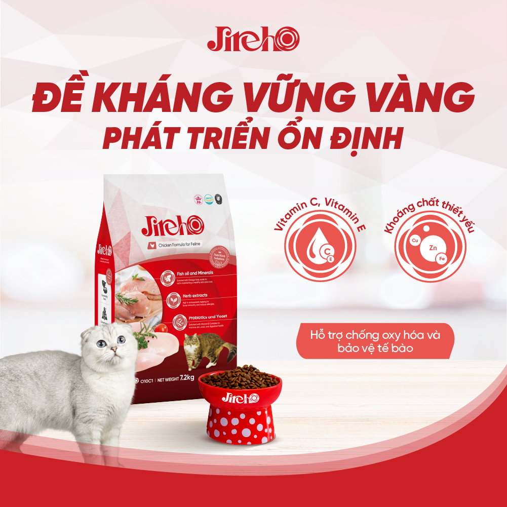 Thức ăn JirehO Thịt gà cho mèo
