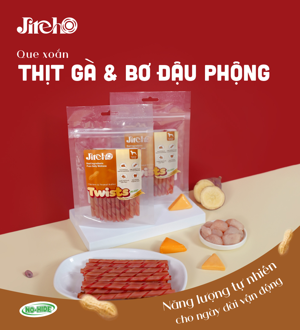 Que xoắn Thịt gà & Bơ đậu phộng