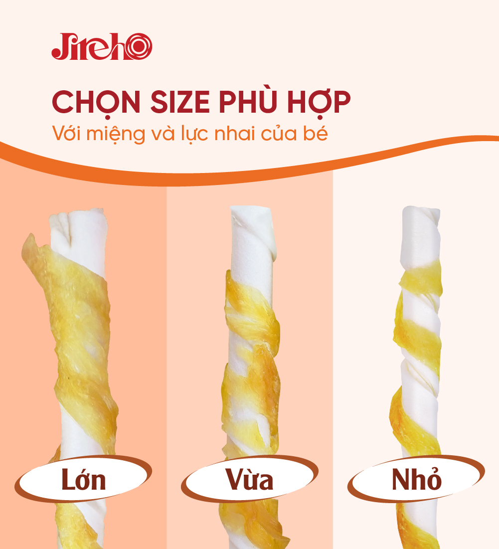 Thanh da bò xoắn quấn gà