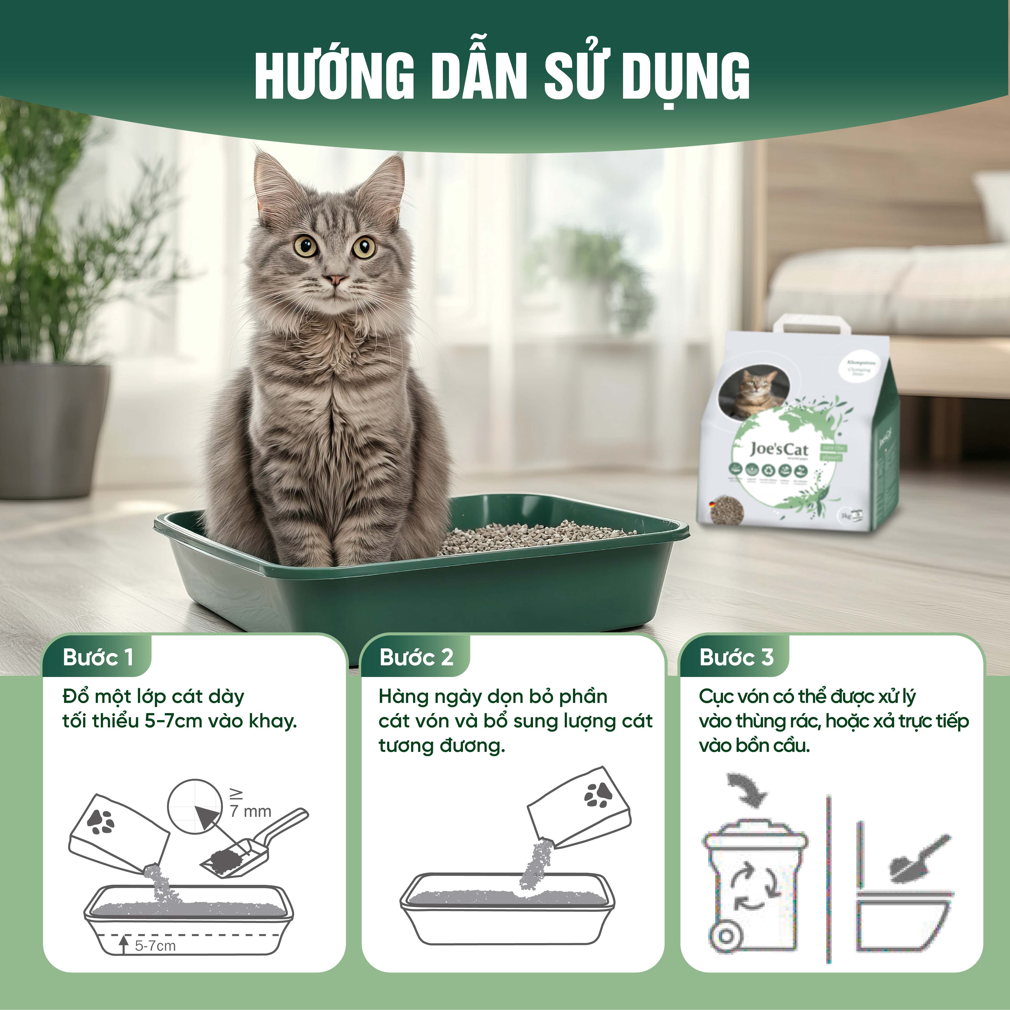 Cát giấy vón cục Joe's Cat