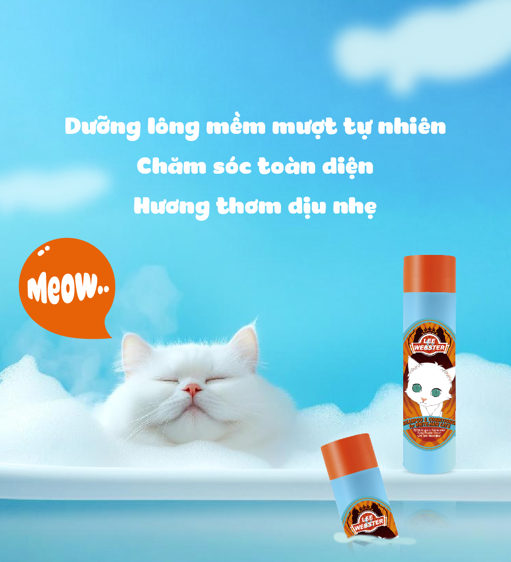 Dầu gội và xả mèo lông trắng Lee&Webster
