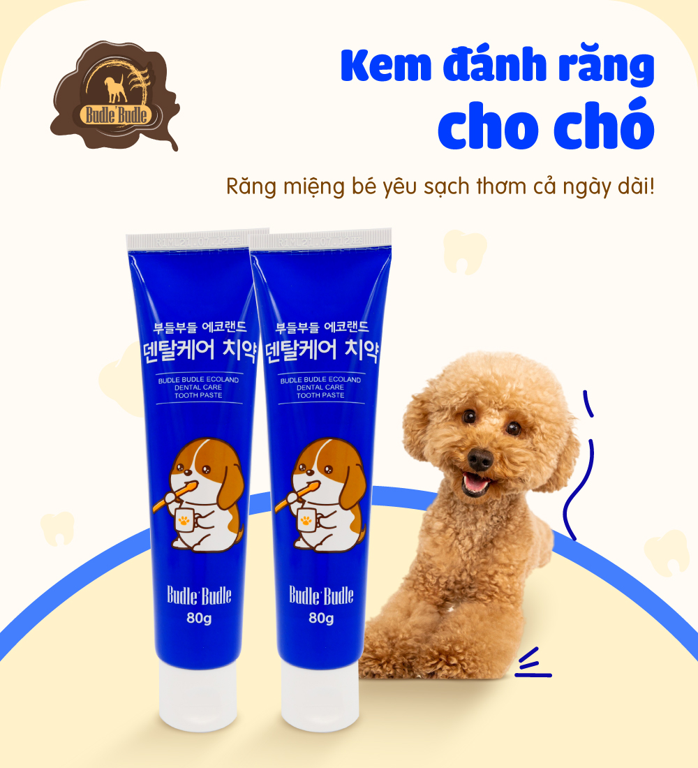Kem đánh răng cho chó Budle'Budle