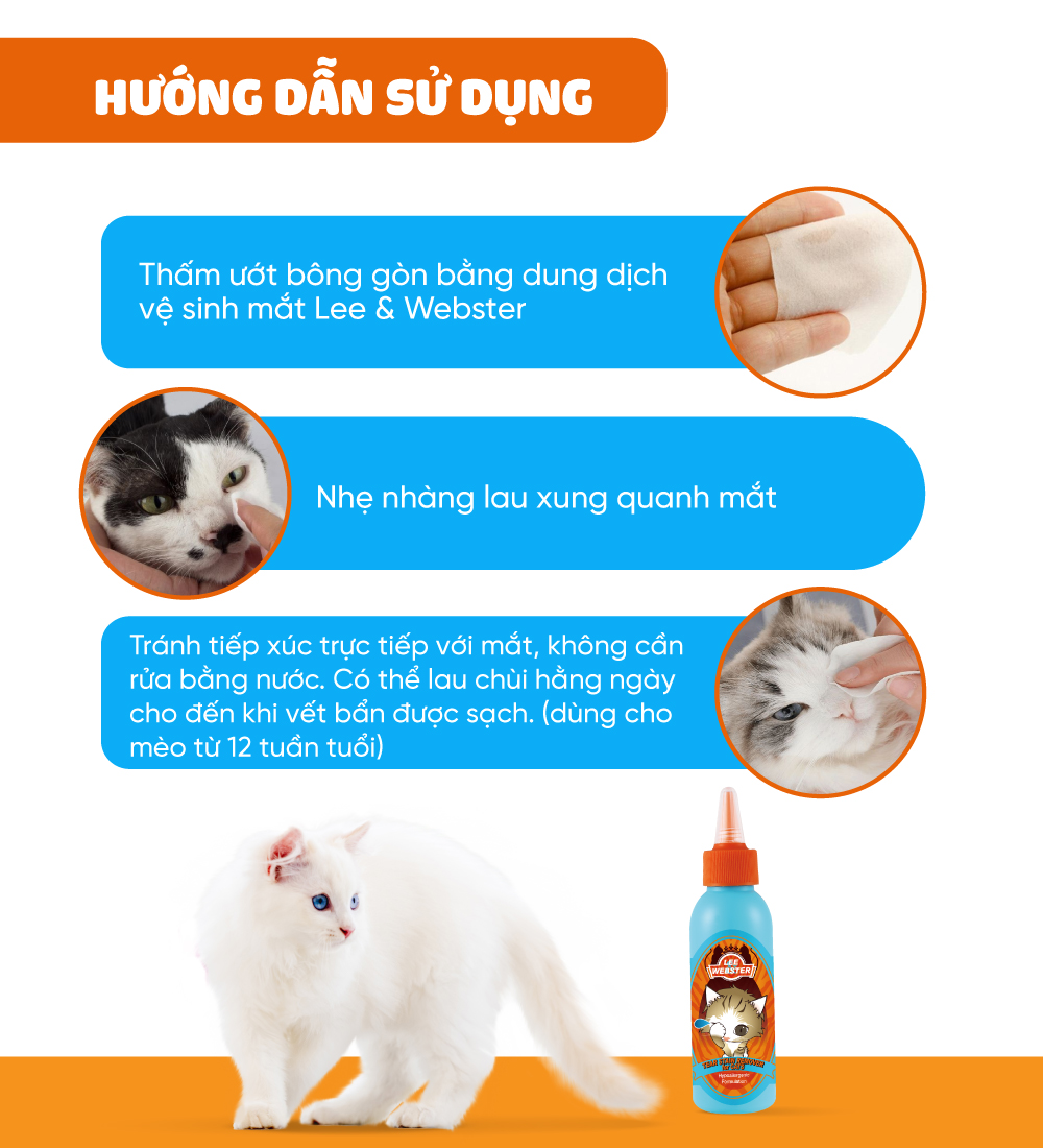 Dung dịch vệ sinh mắt cho mèo Lee&Webster