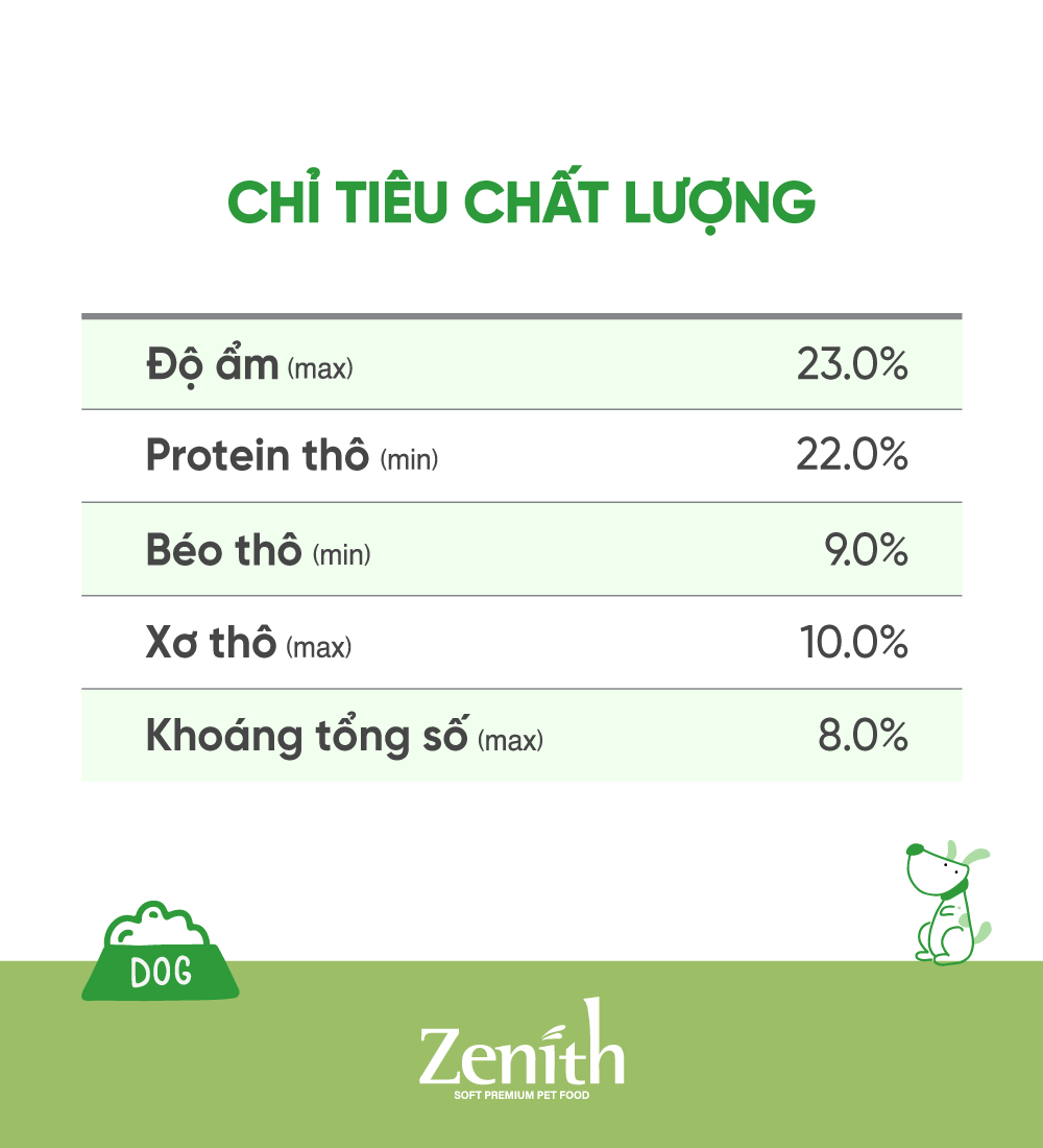 Thức ăn hạt mềm chó già Zenith Senior