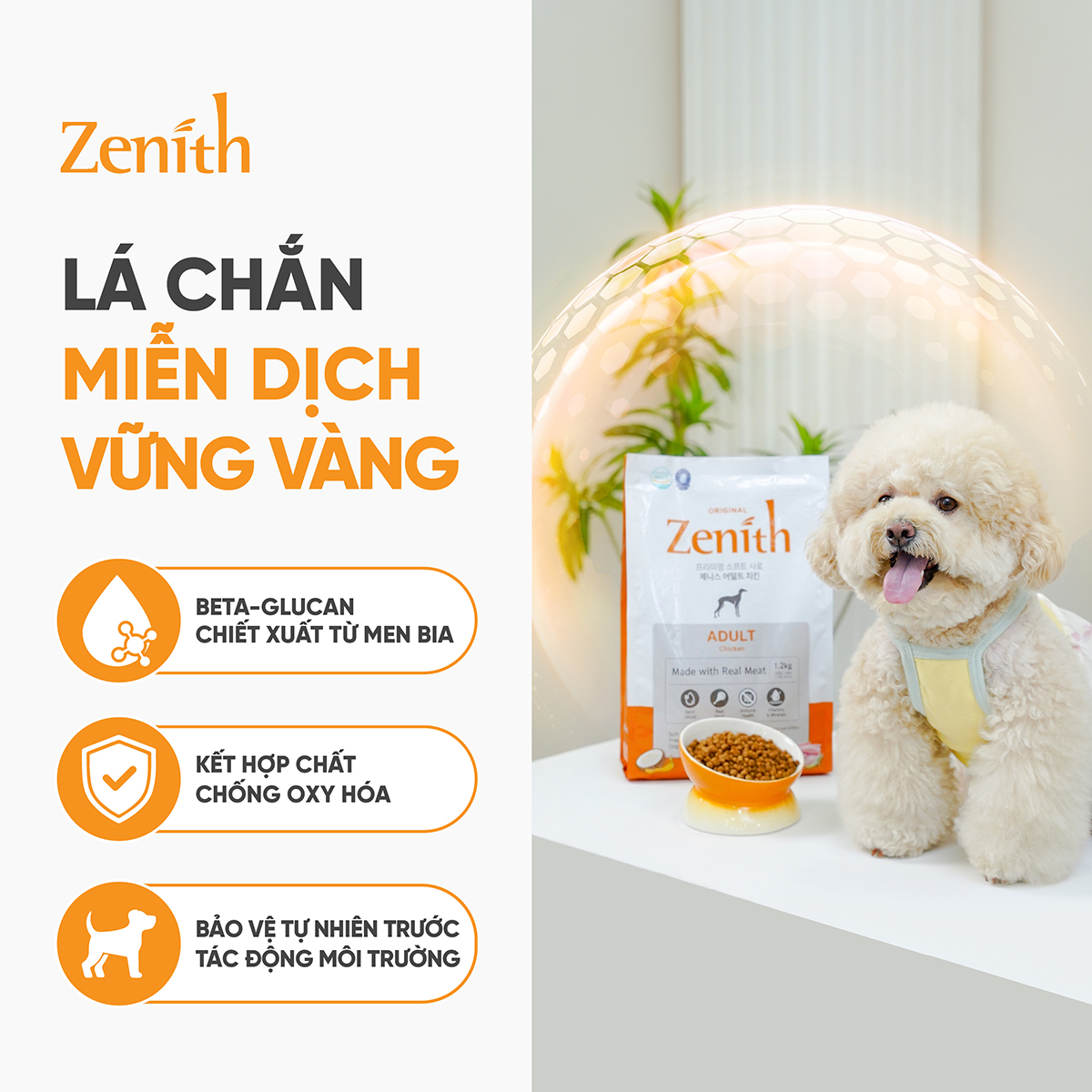 Thức ăn hạt mềm Zenith Thịt gà cho chó trưởng thành