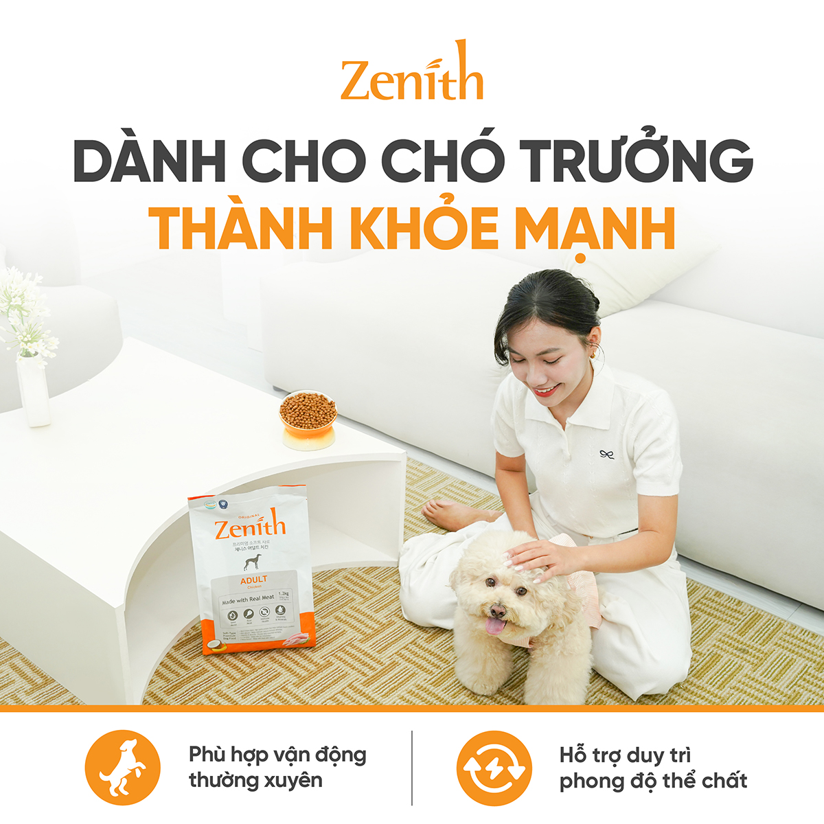 Thức ăn hạt mềm Zenith Thịt gà cho chó trưởng thành