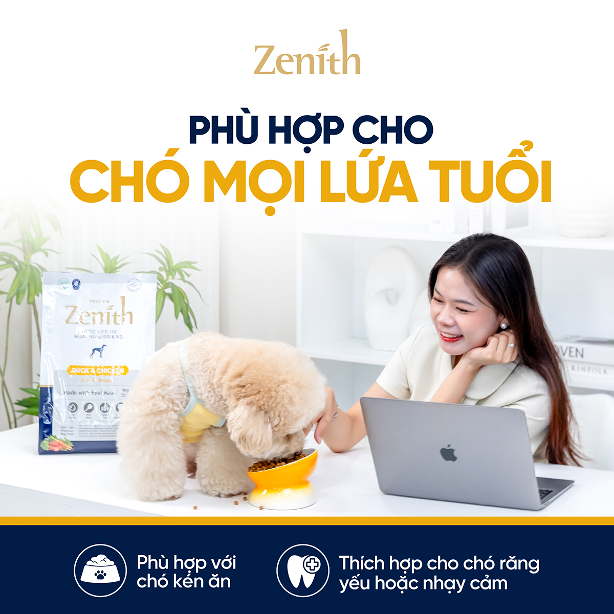 Thức ăn hạt mềm Zenith Thịt vịt & gà cho chó mọi lứa tuổi