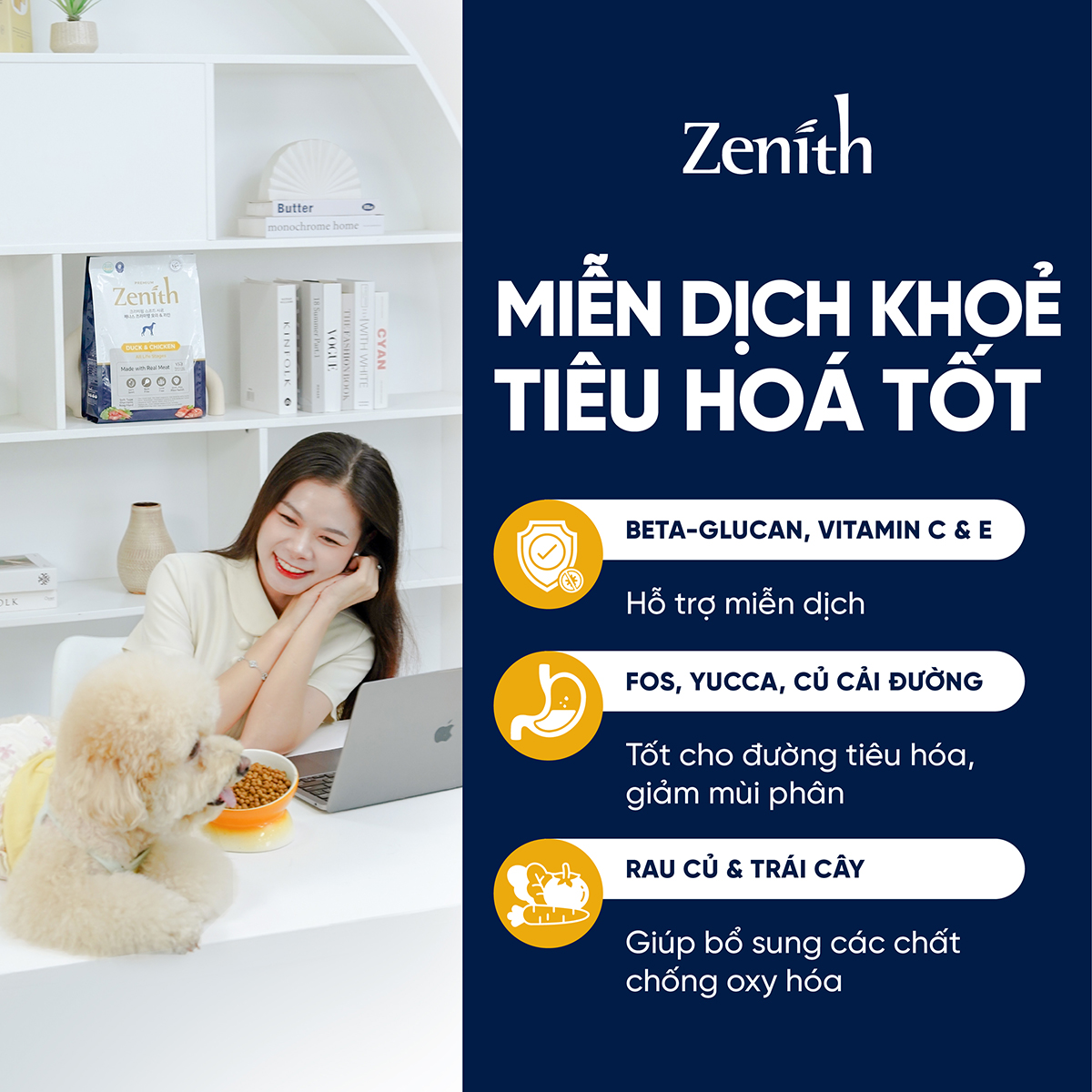 Thức ăn hạt mềm Zenith Thịt vịt & gà cho chó mọi lứa tuổi