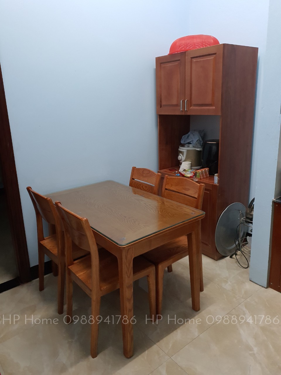 Bàn ăn chân côn mặt gỗ 4 ghế gỗ sồi